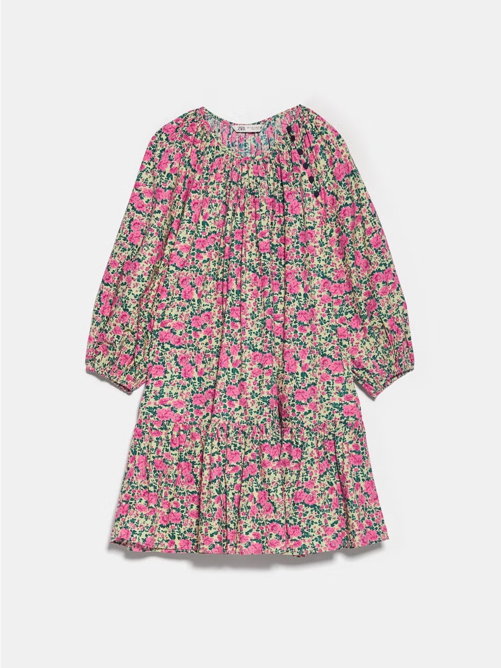ZARA Puff Shoulder Print Dress - EUC